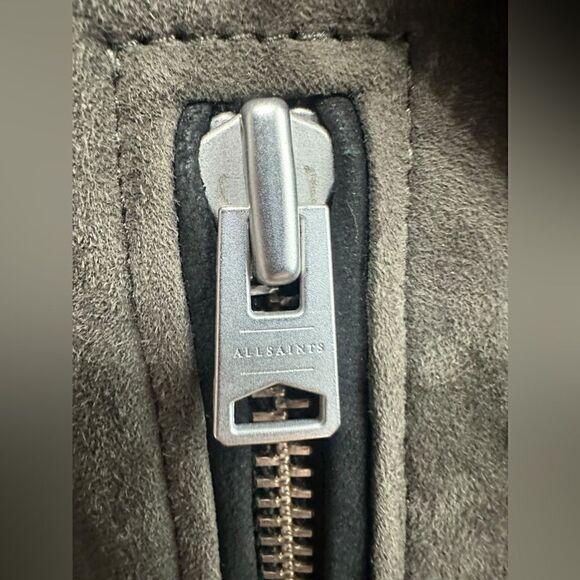 ALLSAINTS Jensen ColorBlock Leather Suede Biker Jacket Size 4 US 36 EU UK 8 - Picture 9 of 16